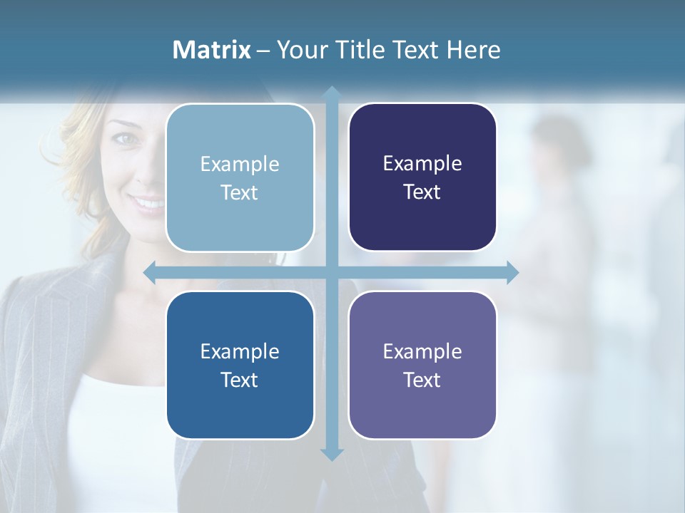A Woman In A Business Suit Standing In Front Of A Group Of People PowerPoint Template