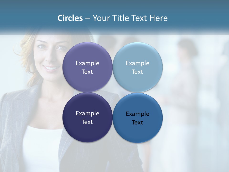 A Woman In A Business Suit Standing In Front Of A Group Of People PowerPoint Template