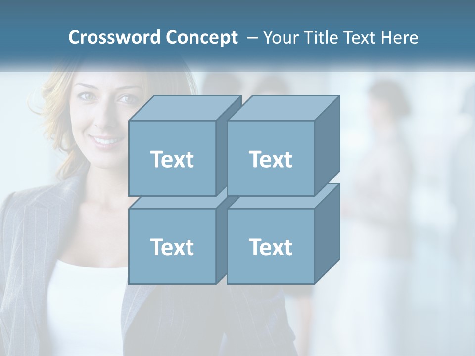 A Woman In A Business Suit Standing In Front Of A Group Of People PowerPoint Template