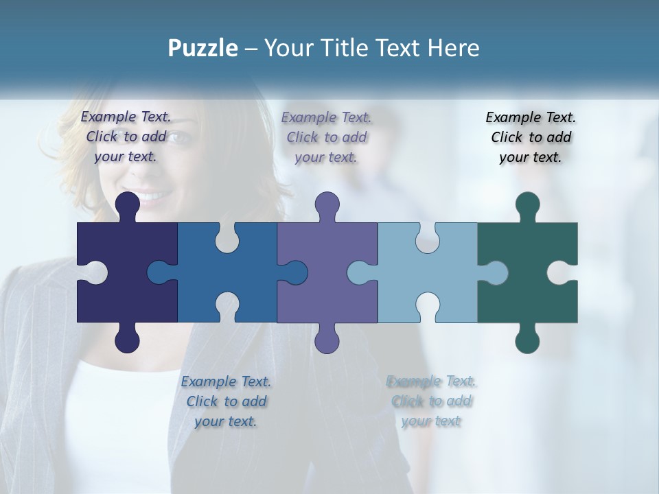 A Woman In A Business Suit Standing In Front Of A Group Of People PowerPoint Template