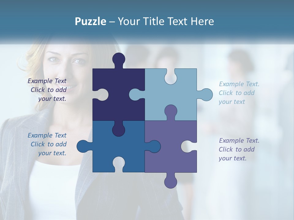 A Woman In A Business Suit Standing In Front Of A Group Of People PowerPoint Template