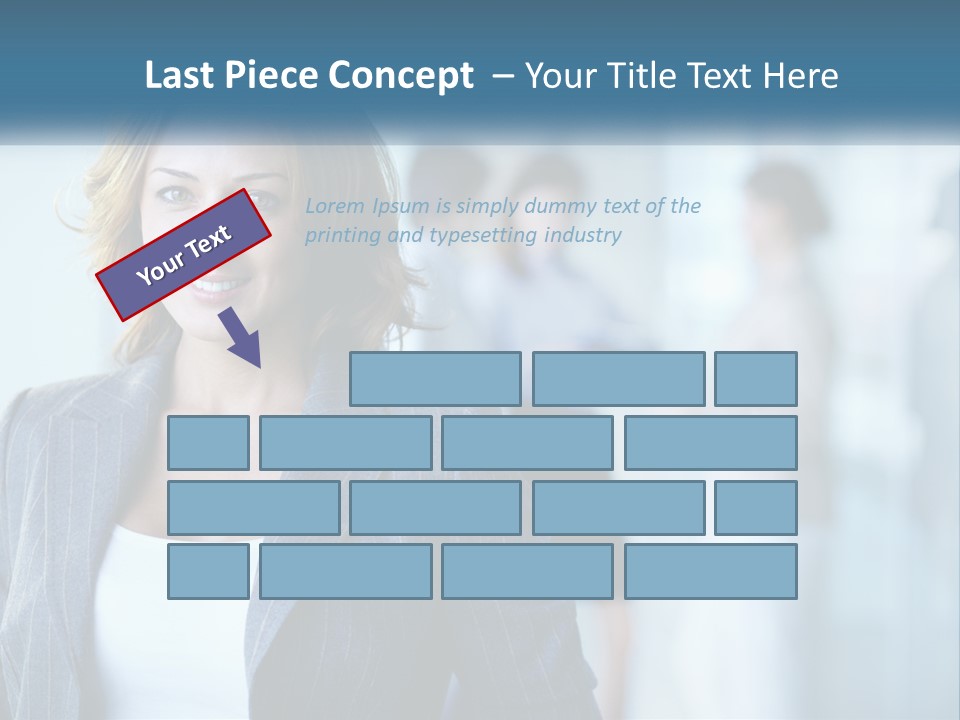 A Woman In A Business Suit Standing In Front Of A Group Of People PowerPoint Template