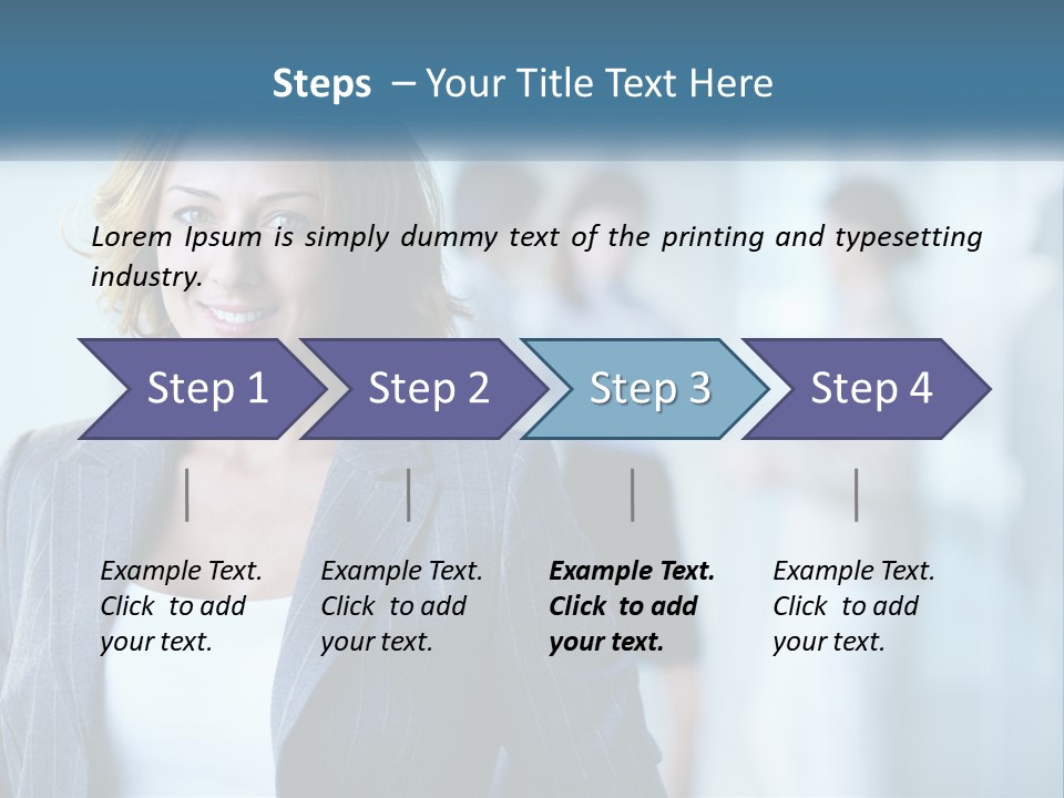 A Woman In A Business Suit Standing In Front Of A Group Of People PowerPoint Template