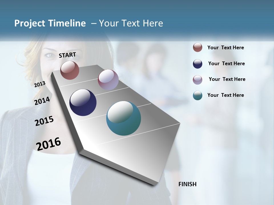 A Woman In A Business Suit Standing In Front Of A Group Of People PowerPoint Template