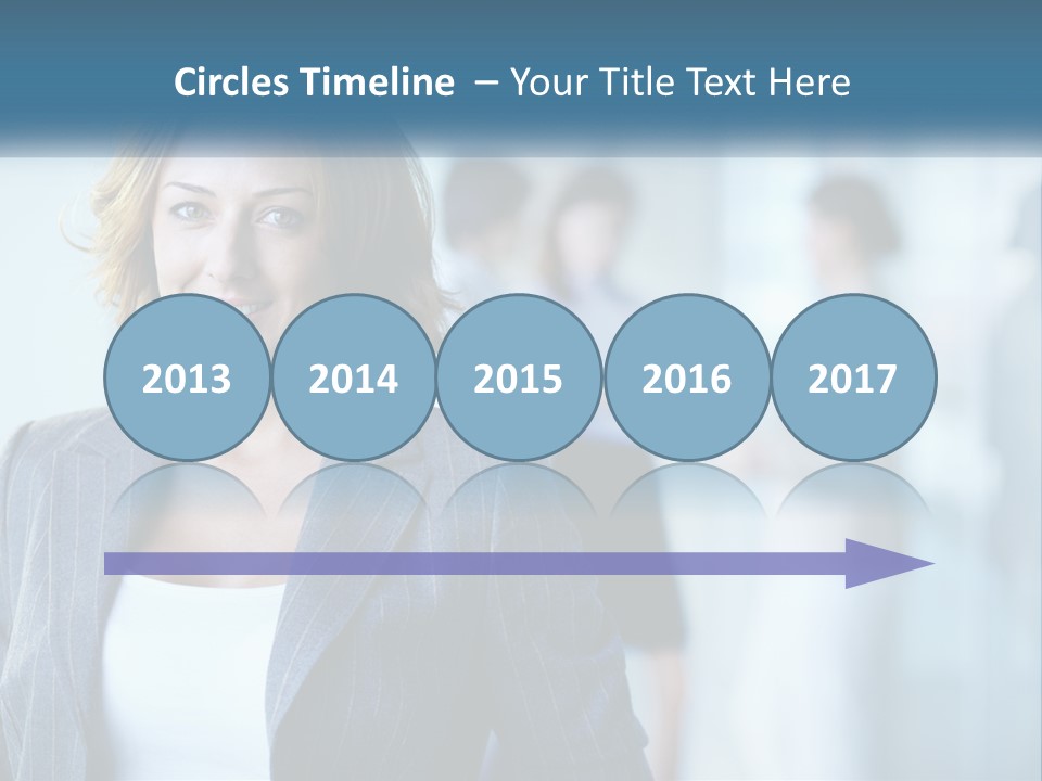 A Woman In A Business Suit Standing In Front Of A Group Of People PowerPoint Template