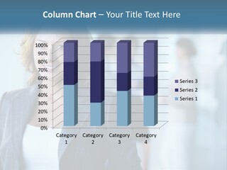 A Woman In A Business Suit Standing In Front Of A Group Of People PowerPoint Template