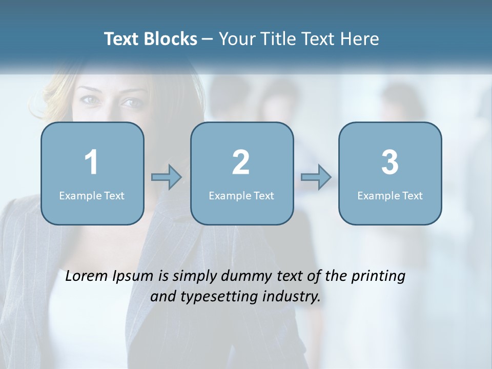 A Woman In A Business Suit Standing In Front Of A Group Of People PowerPoint Template