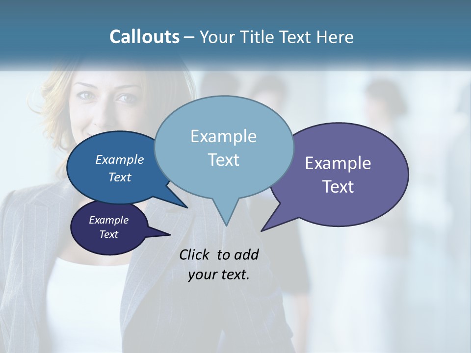 A Woman In A Business Suit Standing In Front Of A Group Of People PowerPoint Template