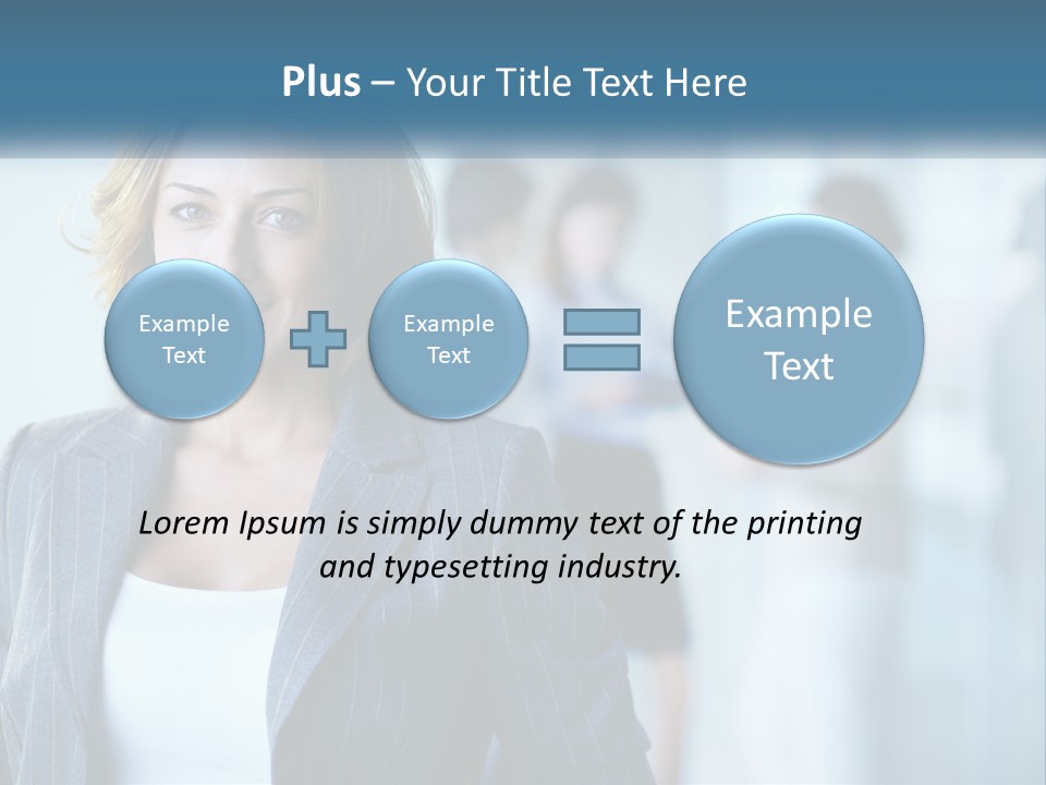 A Woman In A Business Suit Standing In Front Of A Group Of People PowerPoint Template