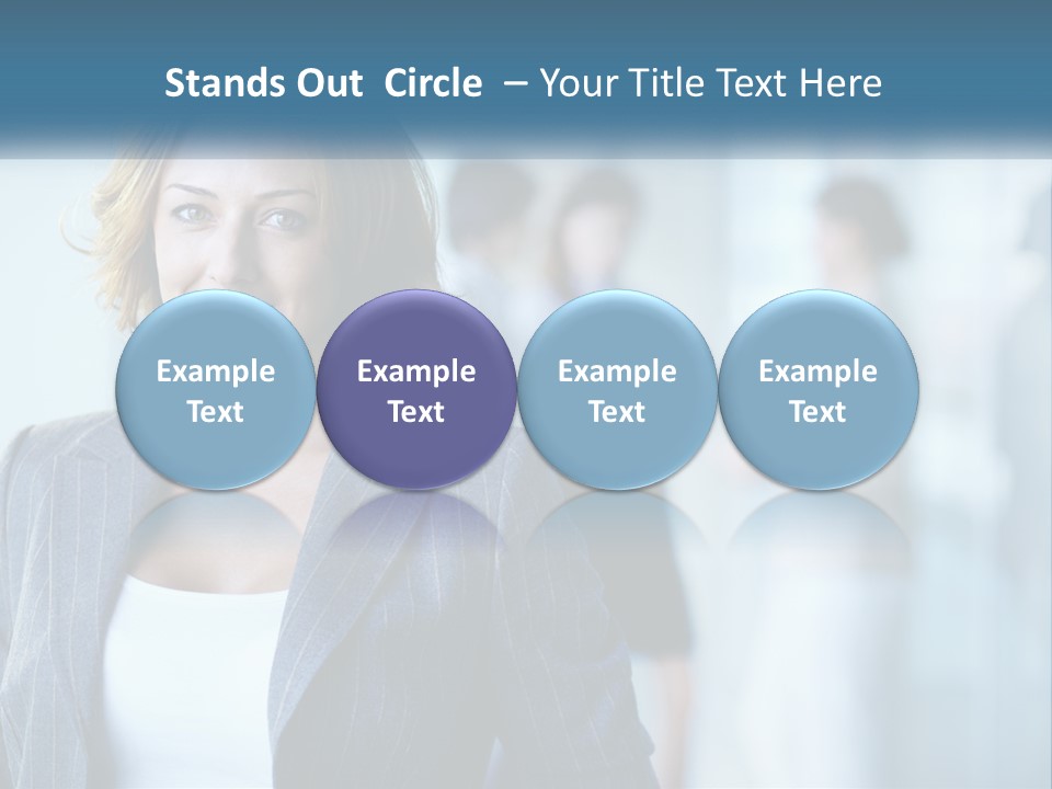 A Woman In A Business Suit Standing In Front Of A Group Of People PowerPoint Template