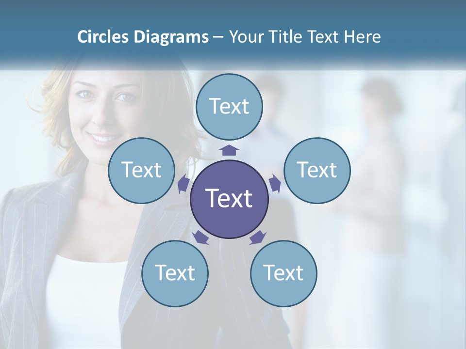 A Woman In A Business Suit Standing In Front Of A Group Of People PowerPoint Template
