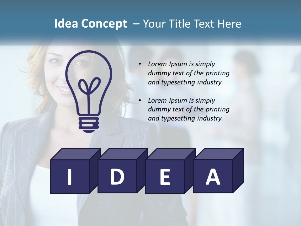 A Woman In A Business Suit Standing In Front Of A Group Of People PowerPoint Template
