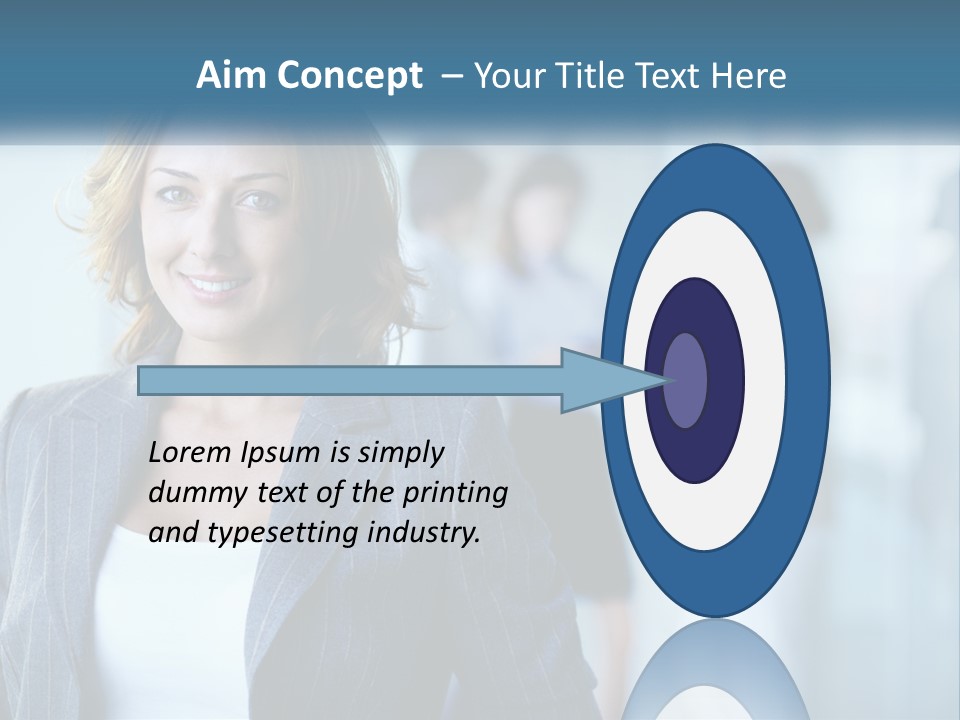 A Woman In A Business Suit Standing In Front Of A Group Of People PowerPoint Template