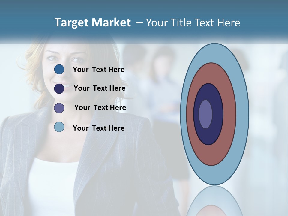 A Woman In A Business Suit Standing In Front Of A Group Of People PowerPoint Template