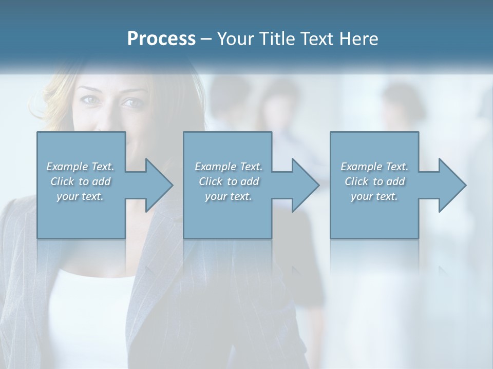 A Woman In A Business Suit Standing In Front Of A Group Of People PowerPoint Template