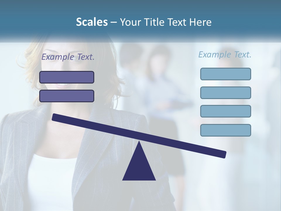 A Woman In A Business Suit Standing In Front Of A Group Of People PowerPoint Template