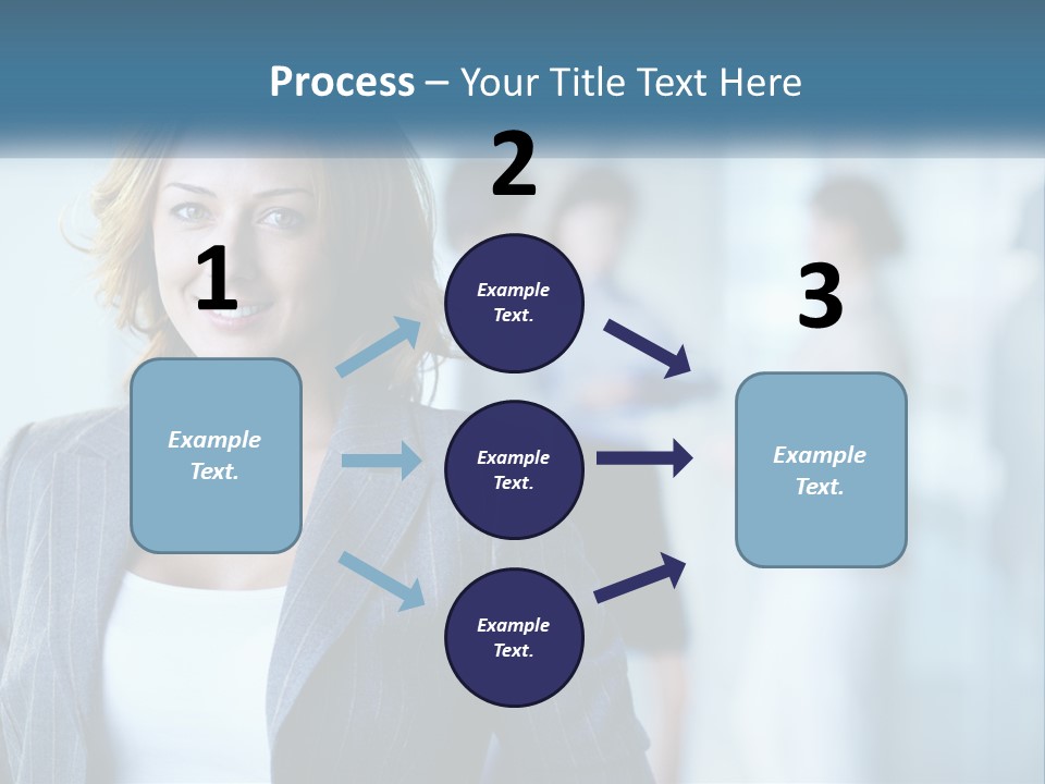 A Woman In A Business Suit Standing In Front Of A Group Of People PowerPoint Template