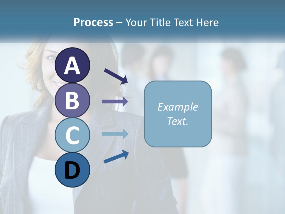 A Woman In A Business Suit Standing In Front Of A Group Of People PowerPoint Template