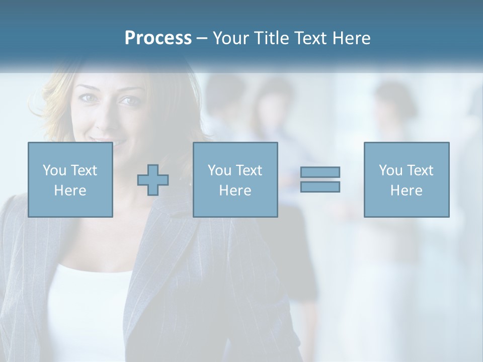 A Woman In A Business Suit Standing In Front Of A Group Of People PowerPoint Template