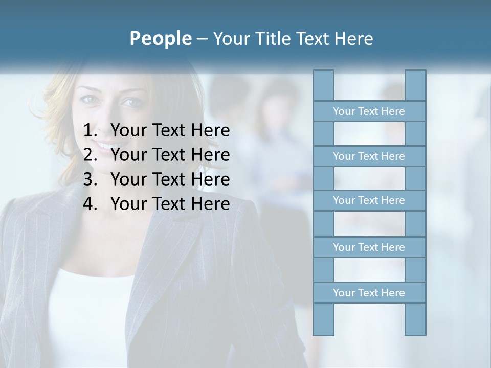 A Woman In A Business Suit Standing In Front Of A Group Of People PowerPoint Template