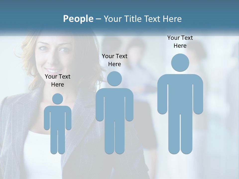 A Woman In A Business Suit Standing In Front Of A Group Of People PowerPoint Template