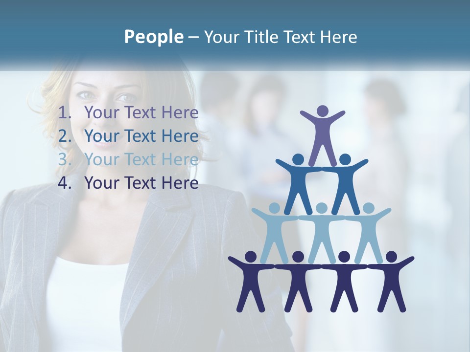 A Woman In A Business Suit Standing In Front Of A Group Of People PowerPoint Template