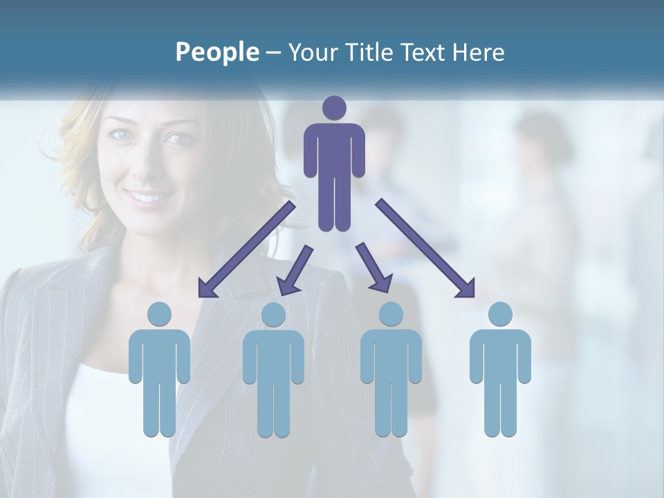 A Woman In A Business Suit Standing In Front Of A Group Of People PowerPoint Template