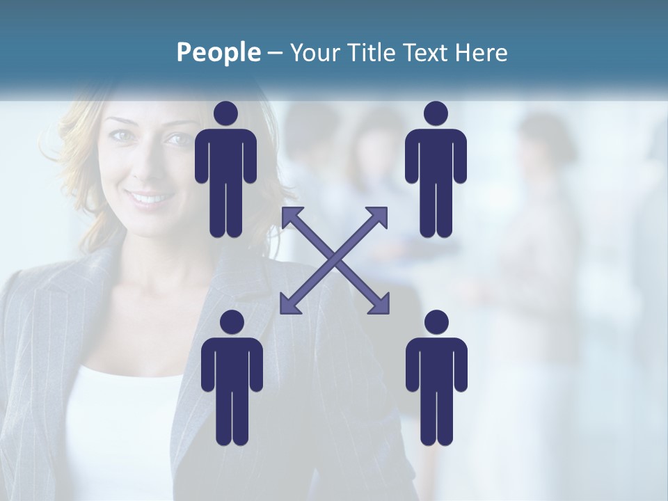 A Woman In A Business Suit Standing In Front Of A Group Of People PowerPoint Template