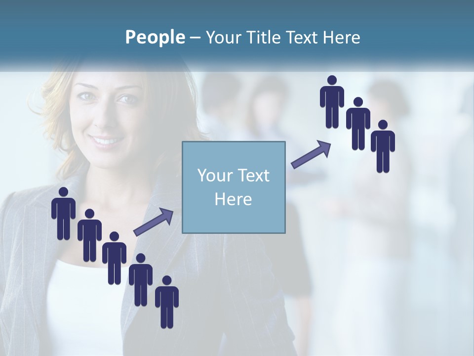 A Woman In A Business Suit Standing In Front Of A Group Of People PowerPoint Template