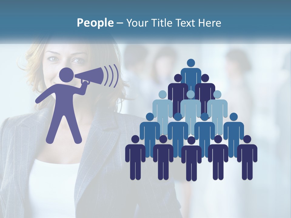 A Woman In A Business Suit Standing In Front Of A Group Of People PowerPoint Template