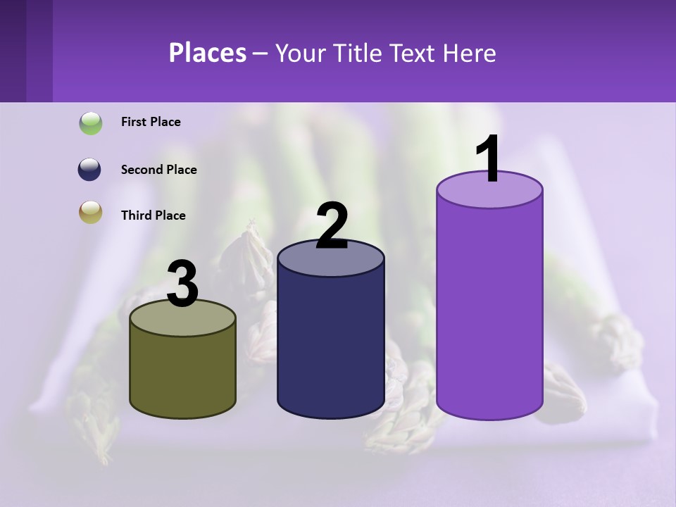 A Bunch Of Green Asparagus On A Purple Surface PowerPoint Template