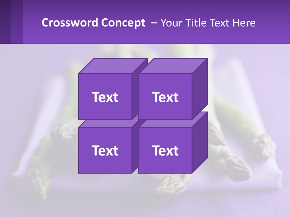 A Bunch Of Green Asparagus On A Purple Surface PowerPoint Template