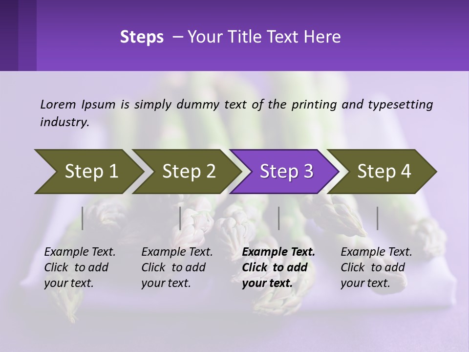 A Bunch Of Green Asparagus On A Purple Surface PowerPoint Template