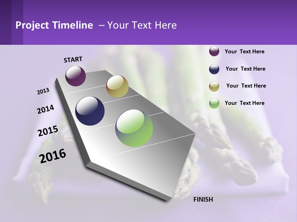 A Bunch Of Green Asparagus On A Purple Surface PowerPoint Template