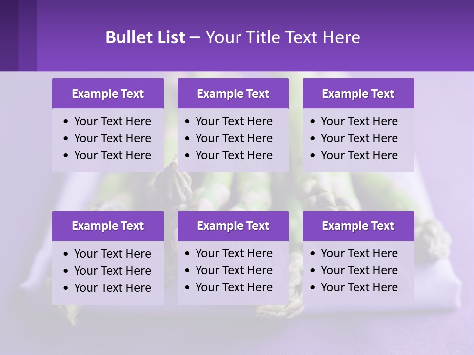A Bunch Of Green Asparagus On A Purple Surface PowerPoint Template