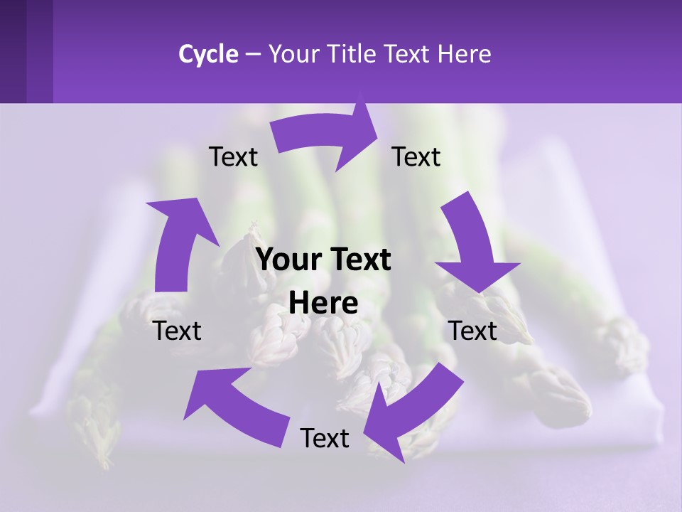A Bunch Of Green Asparagus On A Purple Surface PowerPoint Template
