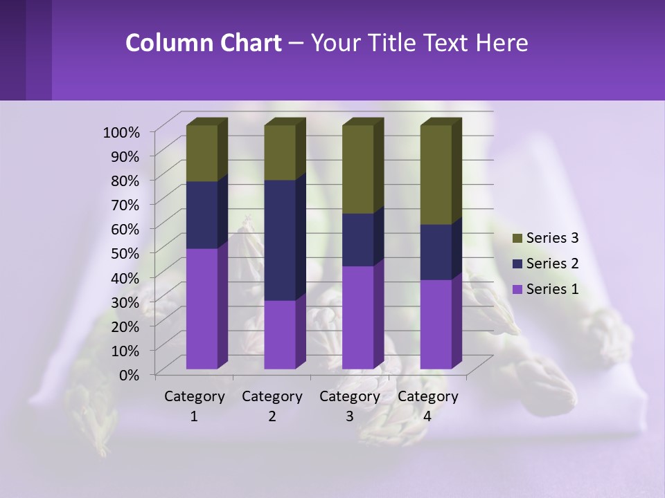 A Bunch Of Green Asparagus On A Purple Surface PowerPoint Template