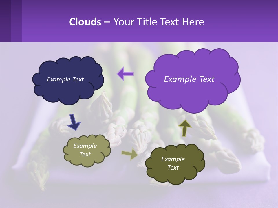 A Bunch Of Green Asparagus On A Purple Surface PowerPoint Template
