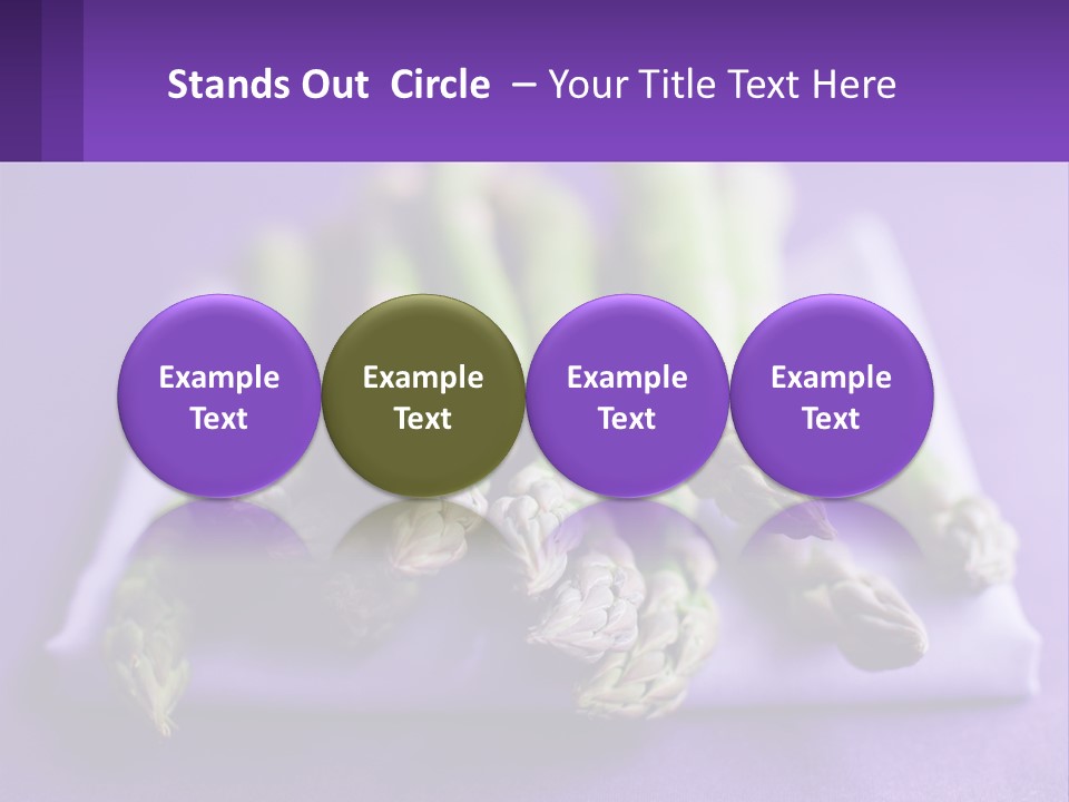 A Bunch Of Green Asparagus On A Purple Surface PowerPoint Template