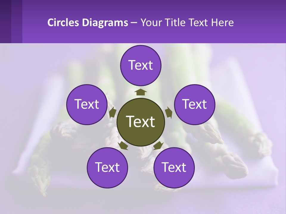 A Bunch Of Green Asparagus On A Purple Surface PowerPoint Template