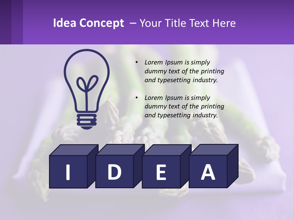 A Bunch Of Green Asparagus On A Purple Surface PowerPoint Template