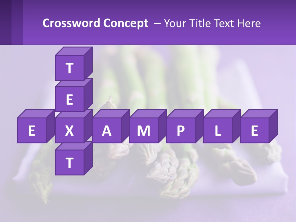 A Bunch Of Green Asparagus On A Purple Surface PowerPoint Template