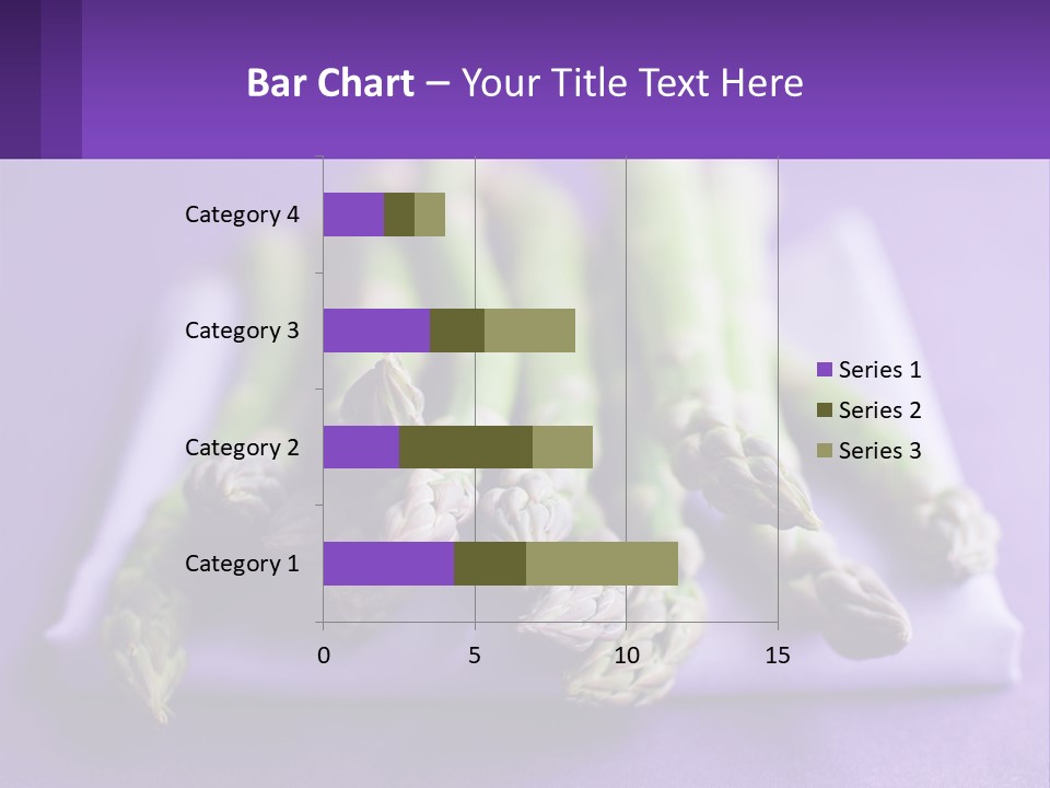 A Bunch Of Green Asparagus On A Purple Surface PowerPoint Template