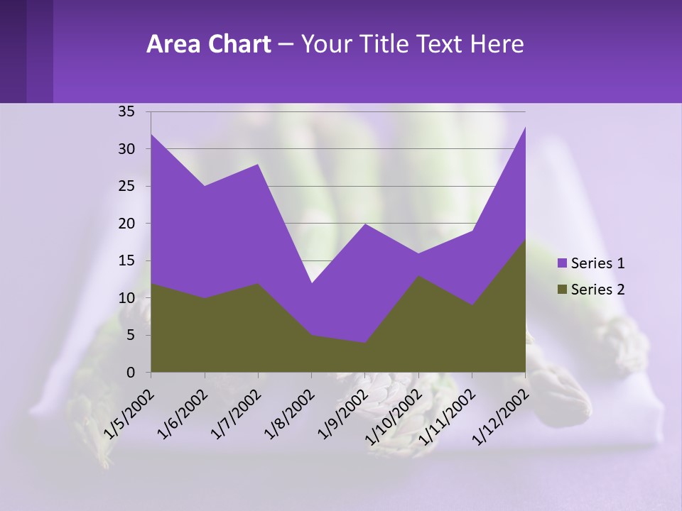 A Bunch Of Green Asparagus On A Purple Surface PowerPoint Template