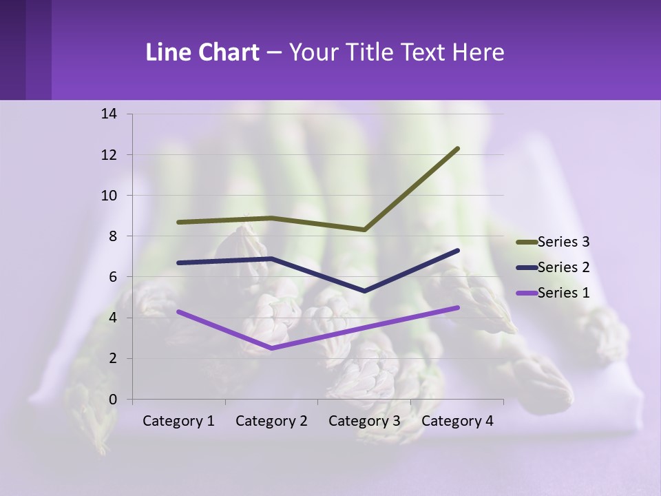 A Bunch Of Green Asparagus On A Purple Surface PowerPoint Template