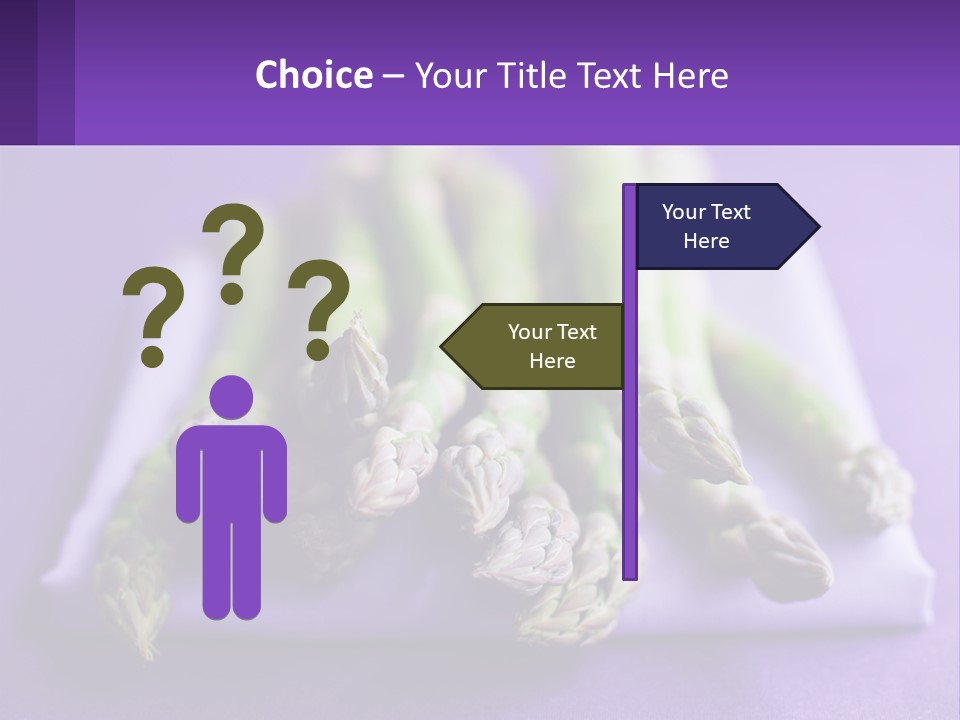 A Bunch Of Green Asparagus On A Purple Surface PowerPoint Template