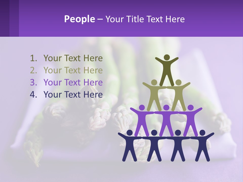 A Bunch Of Green Asparagus On A Purple Surface PowerPoint Template