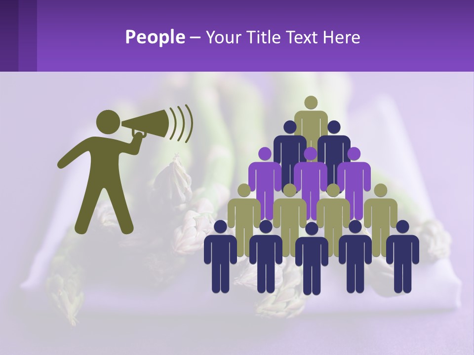 A Bunch Of Green Asparagus On A Purple Surface PowerPoint Template