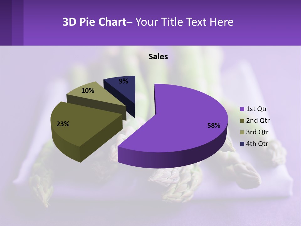 A Bunch Of Green Asparagus On A Purple Surface PowerPoint Template