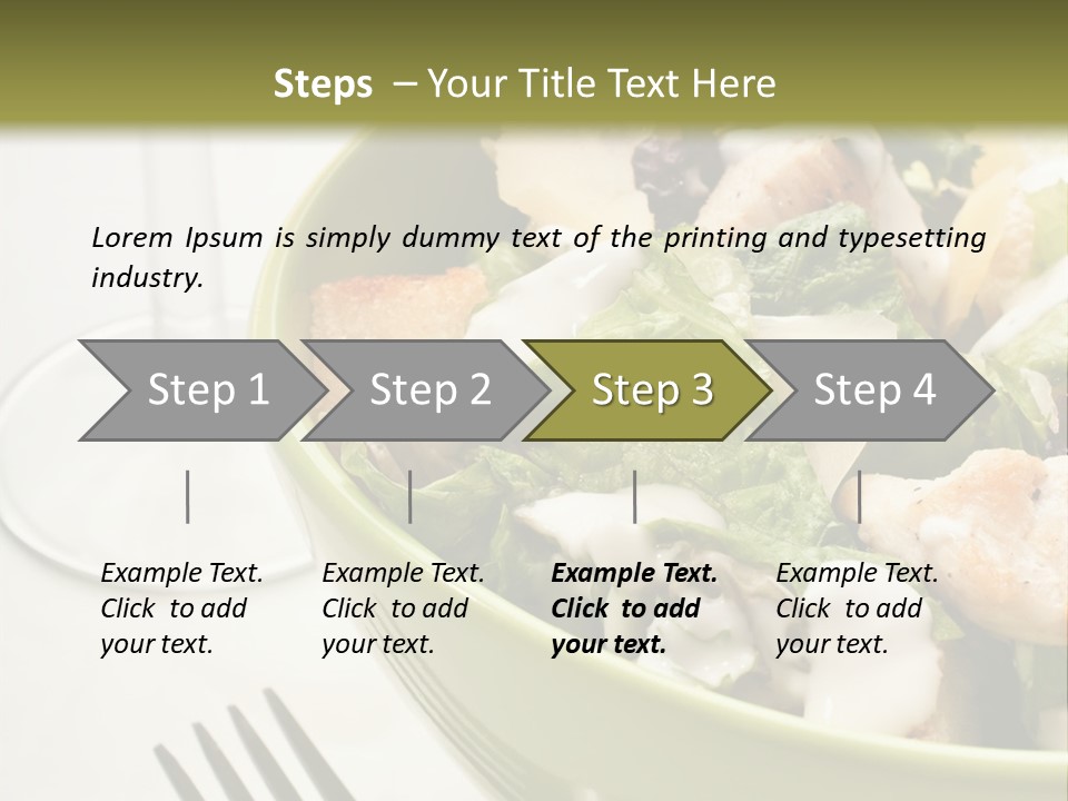 A Green Bowl Filled With Salad Next To A Glass Of Wine PowerPoint Template